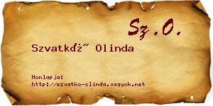 Szvatkó Olinda névjegykártya