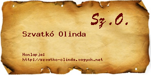 Szvatkó Olinda névjegykártya
